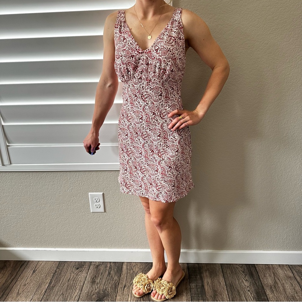 Abercrombie & Fitch Pink and White Sleeveless Sundress